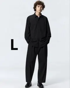 【完売品】　GU バレルレッグスラックス　Lサイズ　ブラック