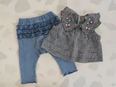 プティマイン ブラウス・レギンス2点セット　80サイズ