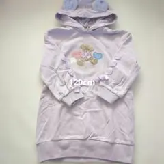 MEZZO PIANO 薄紫 クマ刺繍 ワンピース メゾピアノ　120cm