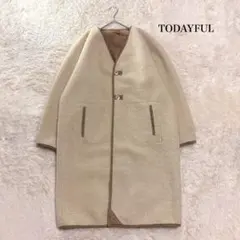 【くままぁちゃん 様専用】TODAYFUL ボアコート ノーカラー ロング 38