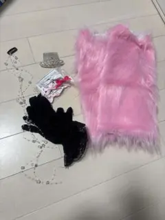 ファー素材 ピンク アクセサリーセット