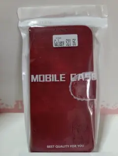 Galaxy S21 5G 携帯ケース　手帳型 猫柄　レッド　マグネット
