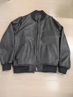 ブラックレザーボンバージャケット