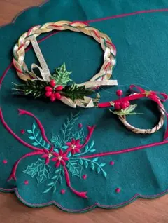 クリスマスリース水引工芸品＆ おまけハンドメイドミニリース