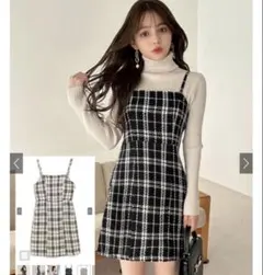 GRL ツイードチェック柄ミニワンピースM