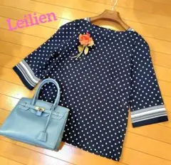レリアン 近年モデルネイビー・ポルカドット・トップスプルオーバー9M