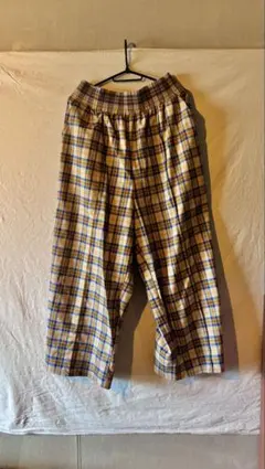 PUNYUS チェック　ワイドパンツ　スラックス