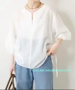 COLLAGE GALLARDAGALANTE ジップドロストシアーブラウス