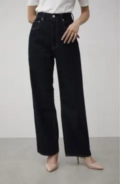 極美品✨】AZUL by moussy ハイウエストワイドデニム S 濃紺