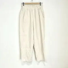 リラックスパンツ【Ｍ】テーパードシルエット　綿パン　ウエストゴム　アイボリー系
