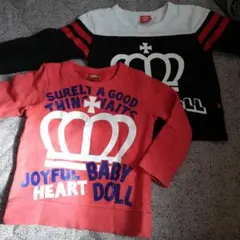 ベビードール　トレーナー　赤　黒　二枚セット　100㎝