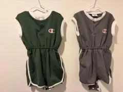 Championロンパースセット 80サイズ グリーン・グレー