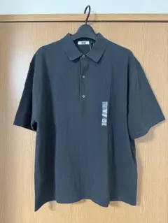 ユニクロ UNIQLO U ニットポロシャツ ダークグレー Ｌ 未使用品