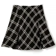 ダイヤチェック柄ツイード ミニスカート