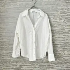 【訳あり出品】ザラ 白シャツ 長袖 オーバーサイズ シンプル 無地 トップス