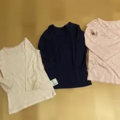 ユニクロ　UNIQLO コットン　ヒートテック　長袖　3枚　肌着　90cm