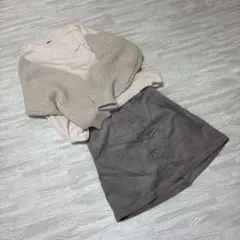 コーデュロイ タイトスカート ボタン付き