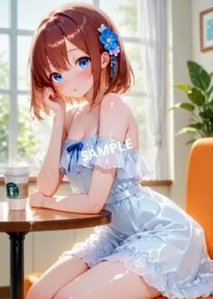 【美人美女】AIグラビア写真★カフェの美少女❤︎【L版サイズ】