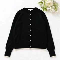 ユニクロ×イネス カシミヤ100％ 配色カーディガン 黒 S