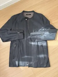 Johnbull ブラックレザーシングルライダースジャケット