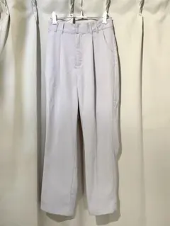 ライトグレー スラックス ゴム入りウエスト