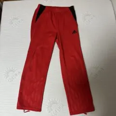 adidas ストライプ レッド ジャージパンツ　赤