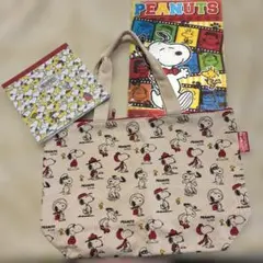 スヌーピー トートバッグ ノート セット　➕下敷き