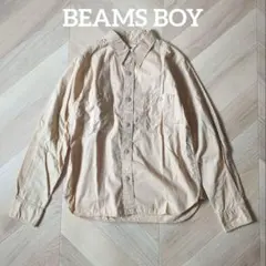 BEAMS BOY ワークシャツ 長袖 コットン 日本製 ベージュ ポケットのサムネイル