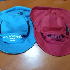 BILLABONG キッズ ハット 赤 と青２セット メッシュ