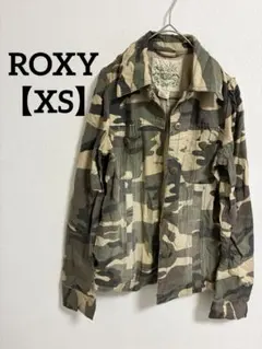 【希少】ROXY ロキシー 迷彩 ミリタリージャケット カモフラ 刺繍ロゴ XS