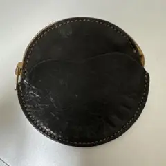 レザー コインケース 丸型 ブラック