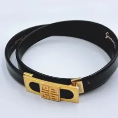 希少⭐️オールドジバンシー　ベルト 4Gロゴ　ロゴベルト　フランス製　レザー　黒のサムネイル