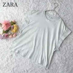 ZARA ザラ　ノースリーブシャツ　クルーネック　無地　コットン　綿100