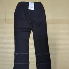 BeBe　ブラック 140cm 裾リボン付きパンツ
