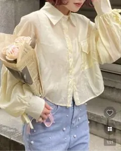 nugu シャーリングシャツ