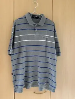 POLO SPORT ラルフローレン ポロシャツ グレー ボーダー LL