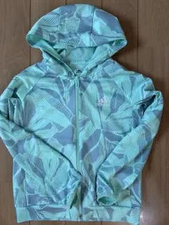 adidas 130フード付き薄手ウィンドブレーカー・ジップアップパーカー