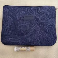 ETRO ペイズリー柄ポーチ ネイビー、パープル　リップバーム付のサムネイル
