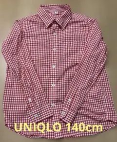 【UNIQLO】 長袖シャツ チェック柄 140cm