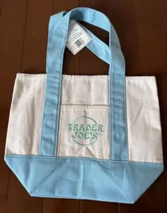 新品タグ付き　トレジョ　エコバッグ　ミニトート　パステルブルー