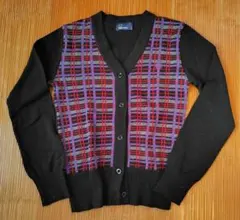 フレッドペリー　チェック柄　Vネック カーディガン　レディース