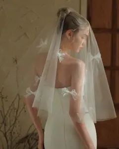 二段式クリアウェディングベール