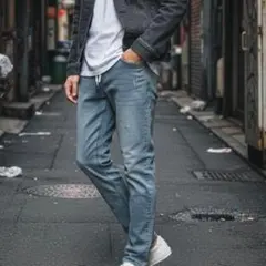 DIVINER　新品　ソフトデニムパンツ　USED加工　ストレッチ　Ｓサイズのサムネイル