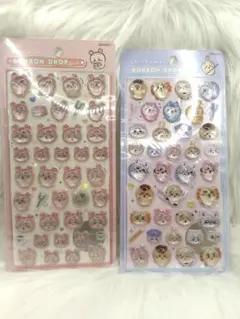正規品　ちいかわ　ボンボンドロップシール　古本屋　みんな　ポーズ　2枚セット