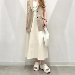 【汚れあり】リネンブレンドフレアロングスカート　レディース　ボトムス　洋服のサムネイル