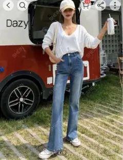 DAZY ハイウエスト フレアジーンズ　L