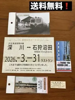さようなら石狩沼田駅 訪駅記念カードと切符セット　留萌線　ラストラン