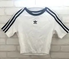 アディダスadidasスリーストライプス半袖ベビーTシャツ ホワイトJ/Mサイズのサムネイル