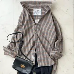 極美品＊フランクアンドアイリーン JOEDY コットン長袖シャツ 茶系 