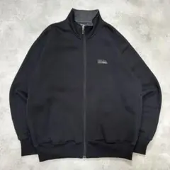 FIRST DOWN スウェット ジップ 黒 ワンポイント M シンプルのサムネイル